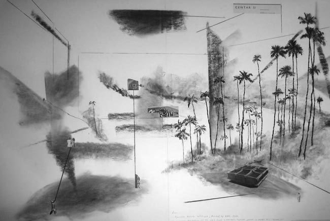 David Maljkovic, Images With Their Own Shadow, 2008collage on paper, 43-1/2 x 59-1/4 inches frame, 108 x 149.2 cmImage © David Maljkovic, Courtesy Metro, New York David Maljkovic, Images With Their Own Shadow, 2008<br class=