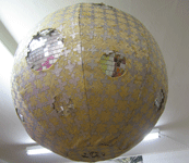 mirrorball,fabric with silver binder patterns