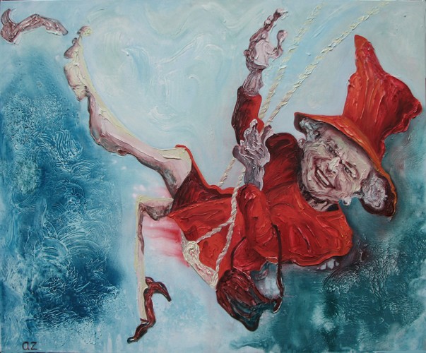 ‘One’s Day Off’ [Queen Elizabeth II] (After ‘The Swing’ by Fragonard, 1767), oil on canvas, 122 x 15<br class=