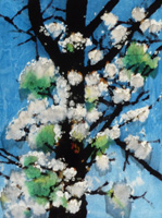 Early Bloom, dyed velvet, 18x24, 2009