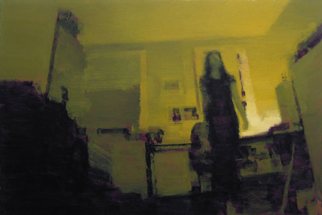 "Room from Below", 2006, 20 x 30", oil on wood panel<br/>