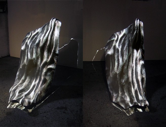 Skin Clock, Animation projected on Glass Fibre Resin, 2012<br/>